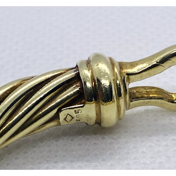David Yurman Gold Cable Hook Bracelet 14K Gold 25.6g 5.5cm - Picture 9 of 12